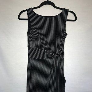 Ann Taylor 4P Black Stripe Lined Dress